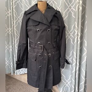 Gallery ladies black lightweight trenchcoat